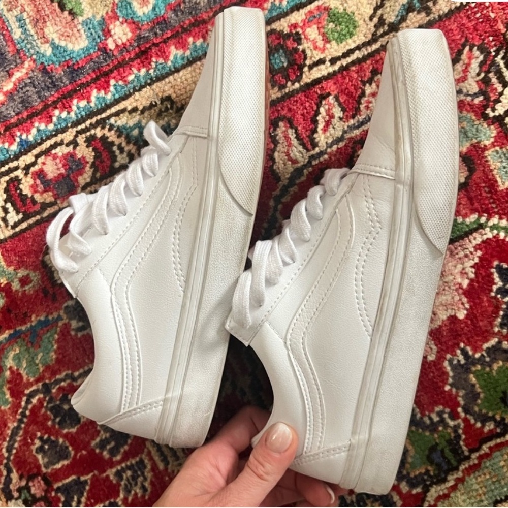 Vans Old Skool white leather size W 8